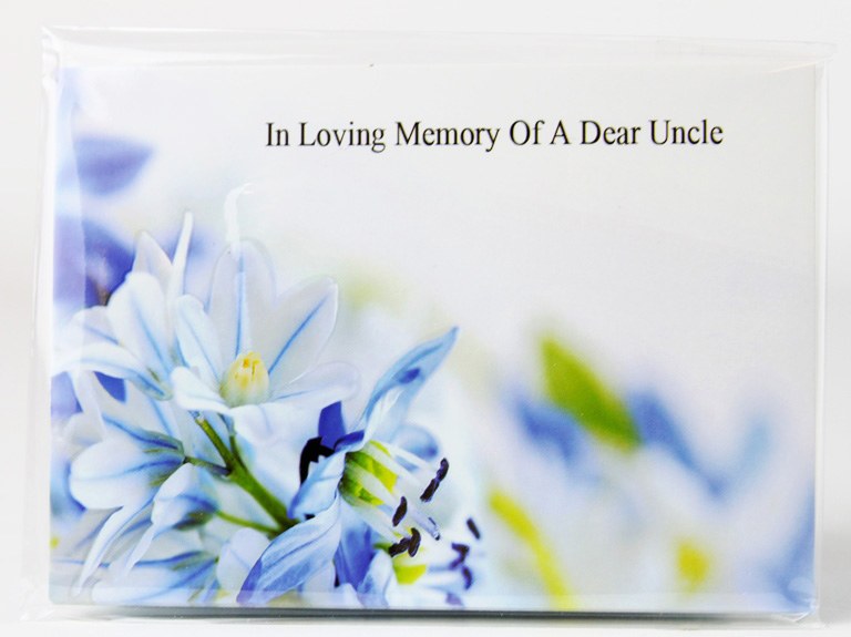 Florist Cards Large In Loving Memory Of A Dear Uncle x 9Pcs