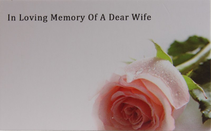 Picture of Florist Cards In Loving Memory Of A Dear Wife Small x 50