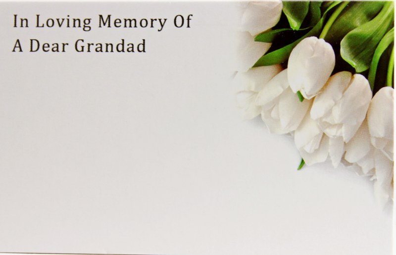 Florist Cards Small In Loving Memory of A Dear Grandad x 50pcs -   : Trevor Green Floral Sundries