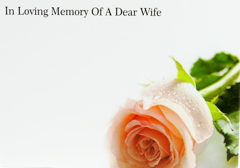 Florist Cards Large In Loving Memory of A Dear Wife x 9pcs