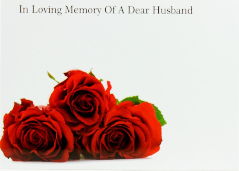 Florist Cards Large In Loving Memory Of A Dear Husband x 9pcs