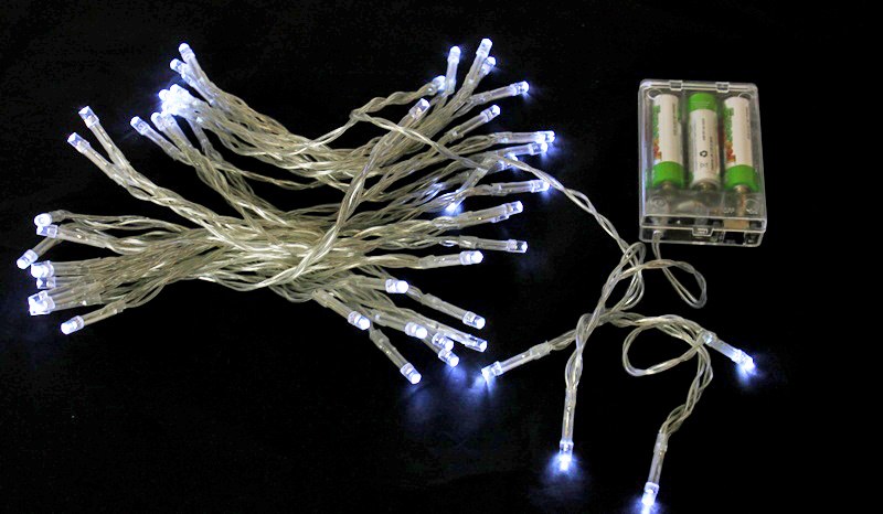 Battery Fairy Lights Led x 50 Ice White
