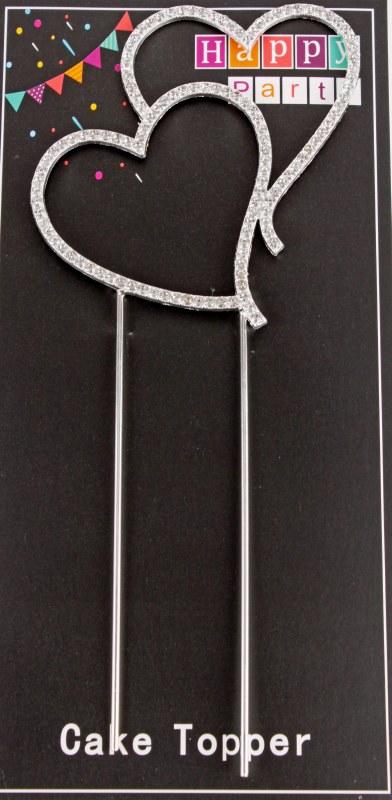Diamante Heart Cake Topper