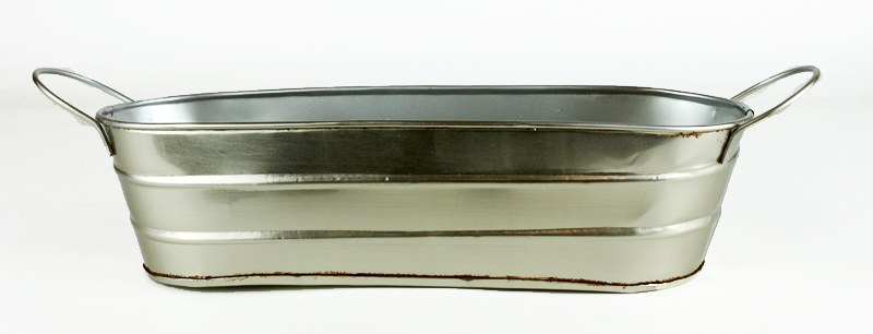 Zinc Planter Silver 26cm x 6.5cm