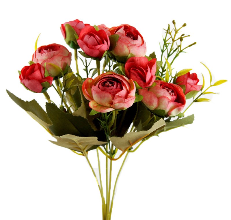 Artificial Flower Ranunculus Bunch x 10 Red