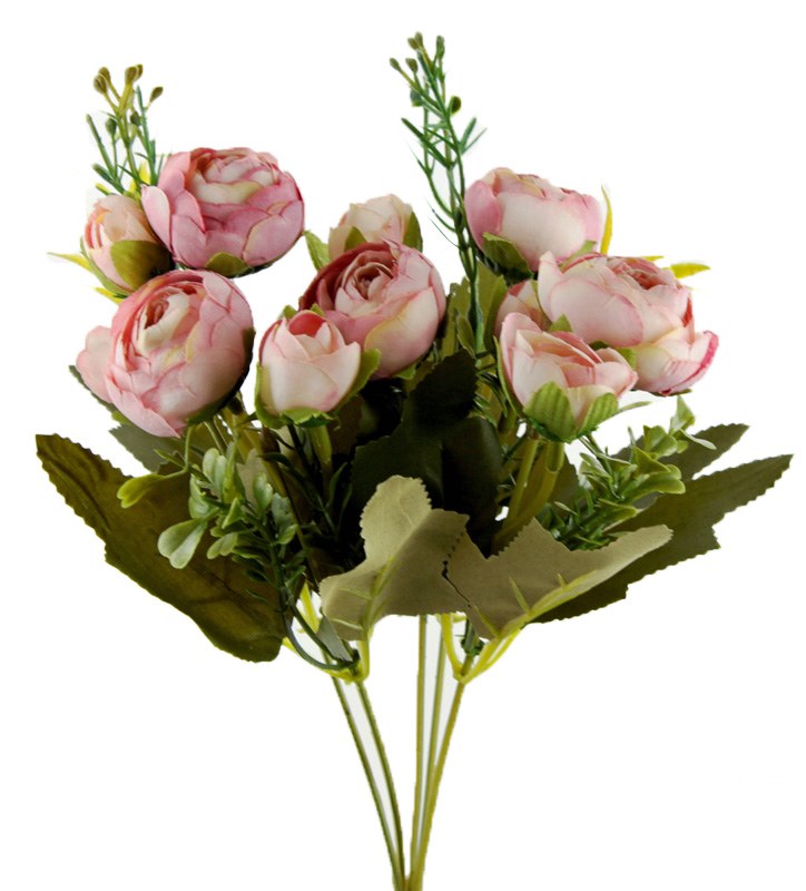Artificial Flower Ranunculus Bunch x 10 Dusty Pink