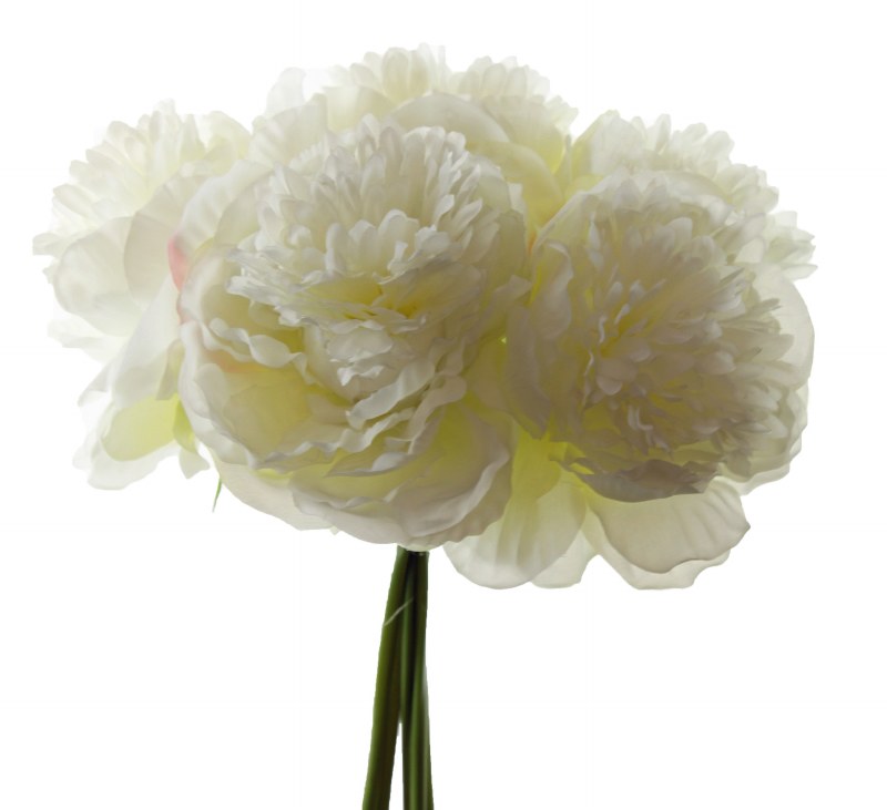 Artificial Peony Bundle Ivory  5 Stems
