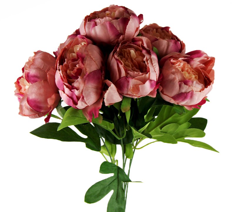 Artificial Peony Bunch 40cm Rustic Pink