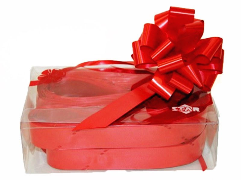 Box of 30 red 31mm ribbon pullbows-P00