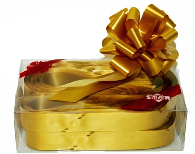 Box of 30 gold 31mmribbon pullbows-P06