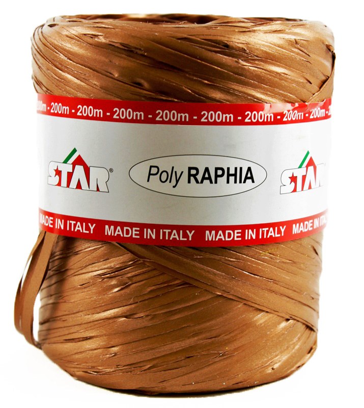 Poly Raphia Ribbon Copper 200m
