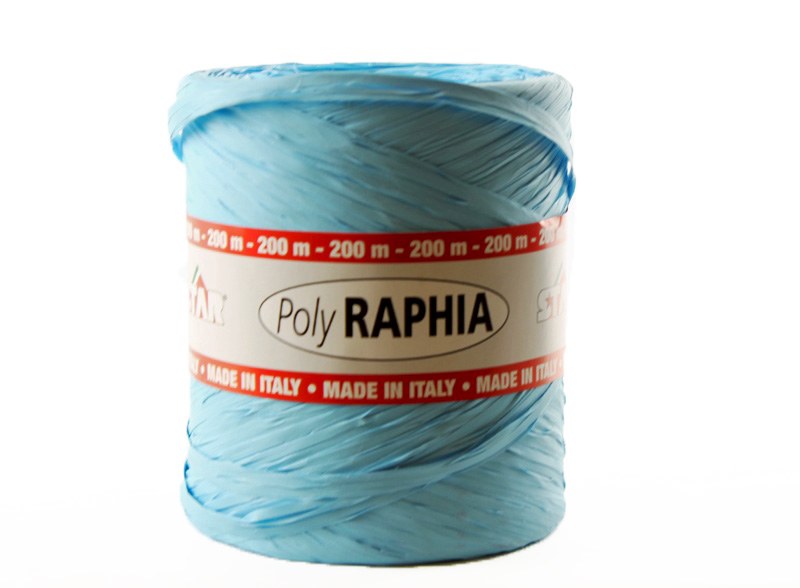 Poly Raphia Ribbon Light Blue x 200m