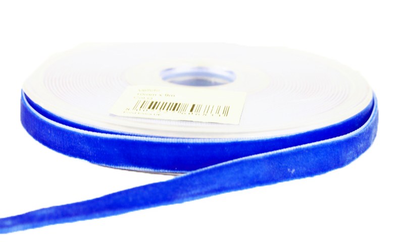 Velvet Ribbon Blue 10mm x 9m
