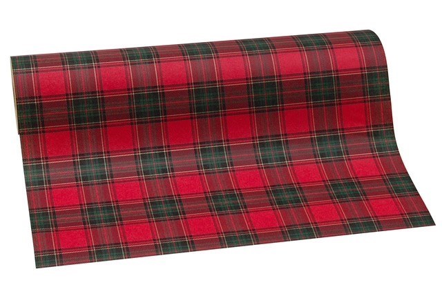 Florist Kraft Paper Tartan Red 50cm x 100m