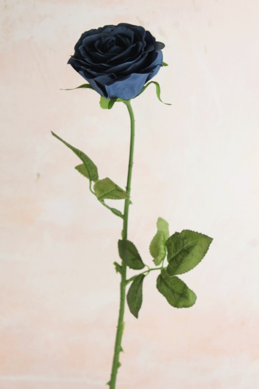 Faux Single Stem Rose Royal 63cm