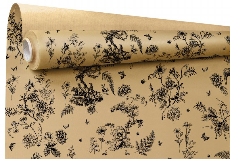 Kraft Paper Toile Noir Natural 79cm x 40m