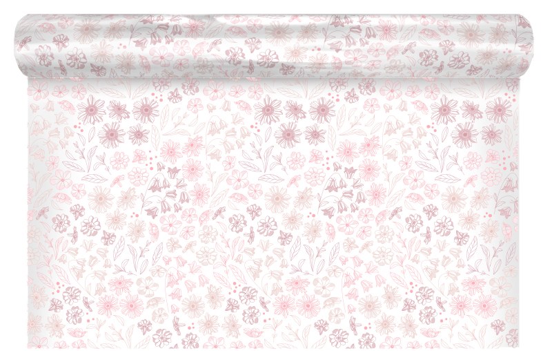 Florist Cellophane Wrap 80cm x 100m Pink Mix