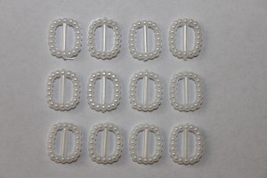 Wedding buckle square white x 12