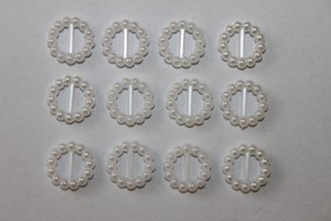 Wedding buckle pearl white round x 12