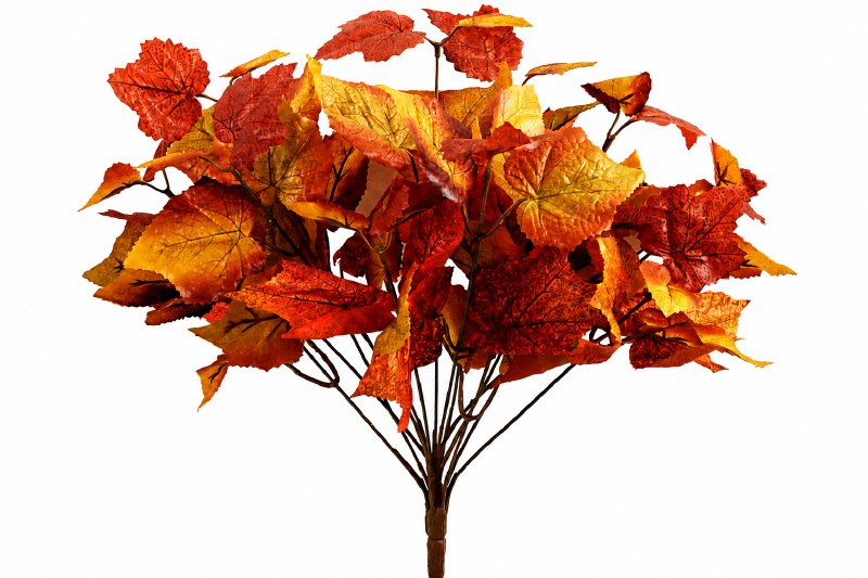 Artificial Autumn Grape Leaves Bunch 40cm x 14 stems