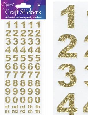 Picture of Gold Number Stickers Bold x 1 Sheet