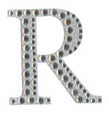 Large Diamante Letter Sticker R