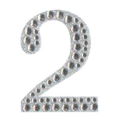 Large Diamante Number Sticker 2