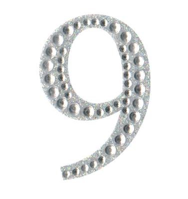 Picture of Large Diamante Number Sticker 9