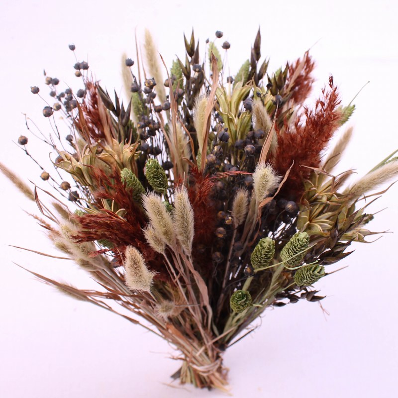 Dried Mixed Bouquet Grey/ Olive/ Natural 38cm 100g