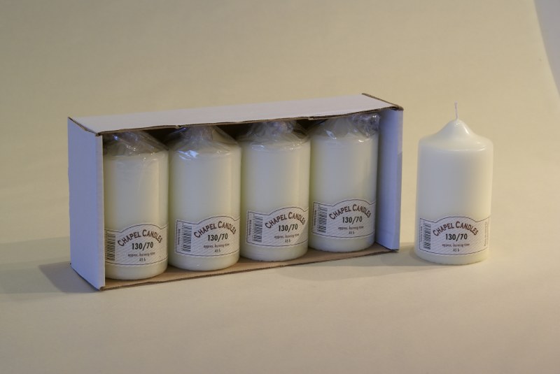 Picture of 4 x 130/70 church candles Ivory