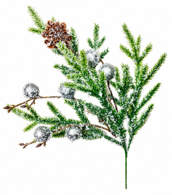Christmas Snowy Pine Berry Pick 11"