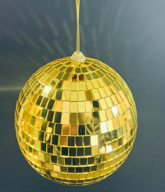 Disco Bauble 15cm Gold x 1