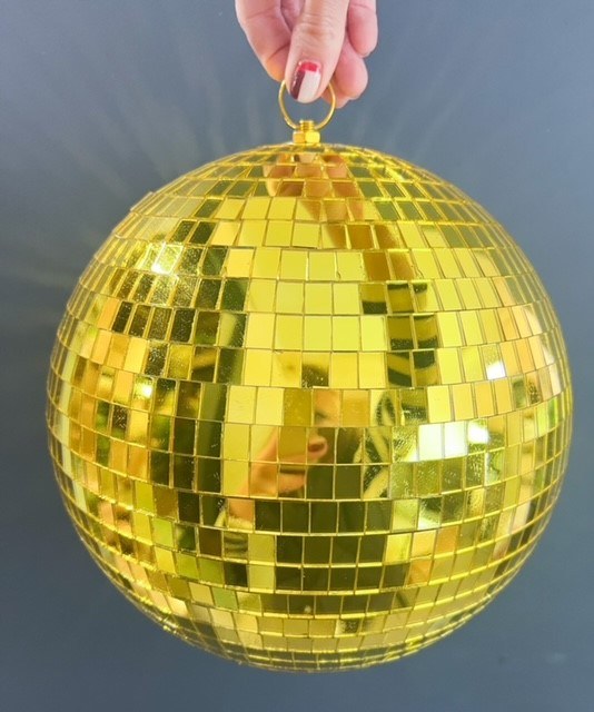 Disco Bauble 25cm Gold x 1