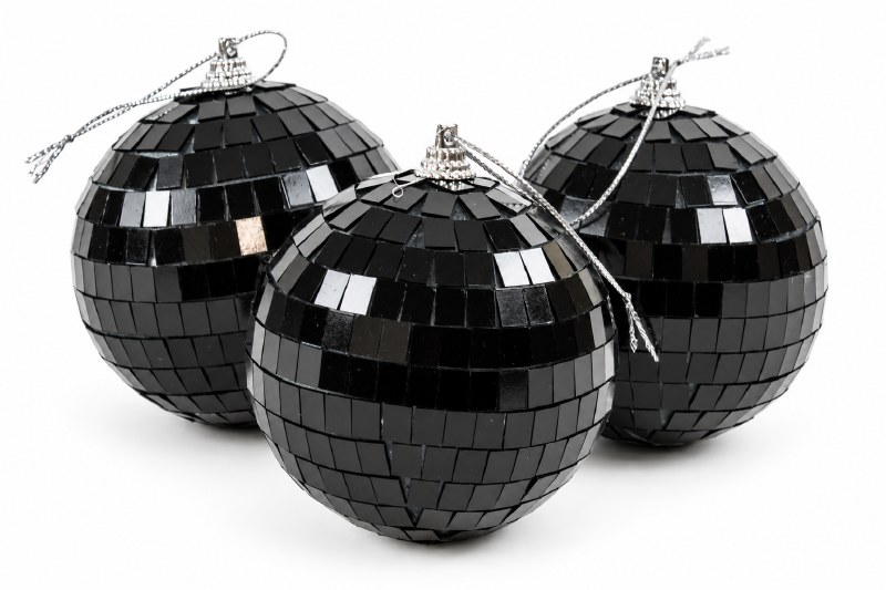 Disco Bauble Black 8cm x 3