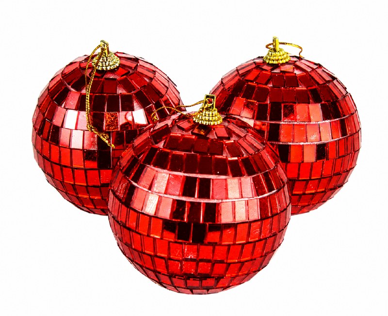 Disco Bauble Red 8cm x 3