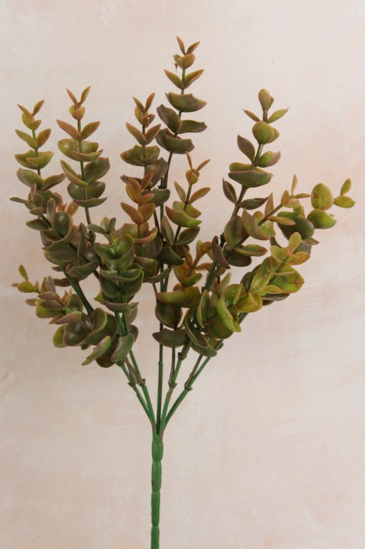 Picture of Faux Eucalyptus Bunch 28cm Green/pink