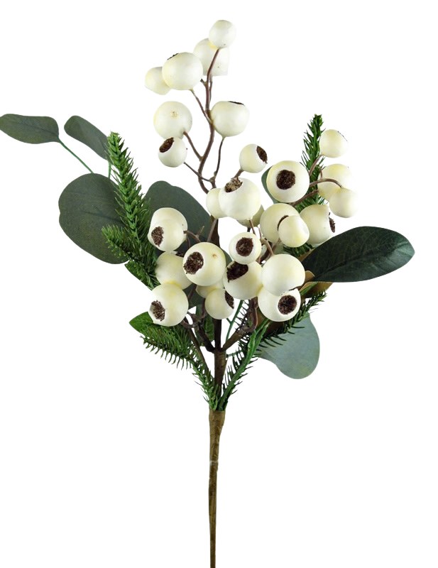 Artificial Berry Stem White 17"