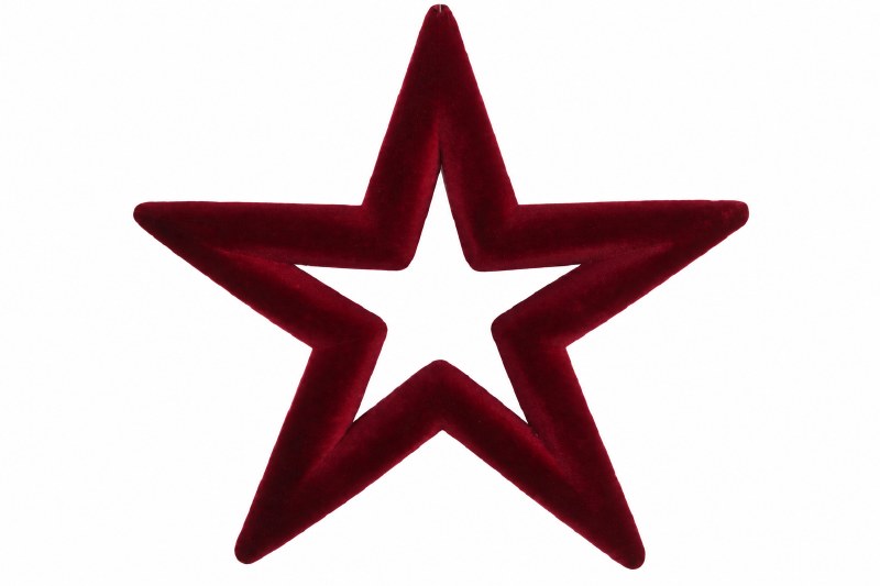 Burgundy Velvet Open Star Christmas 14.5"