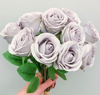 Closed Rose BunchGrey/ Lilac x 10 stems
