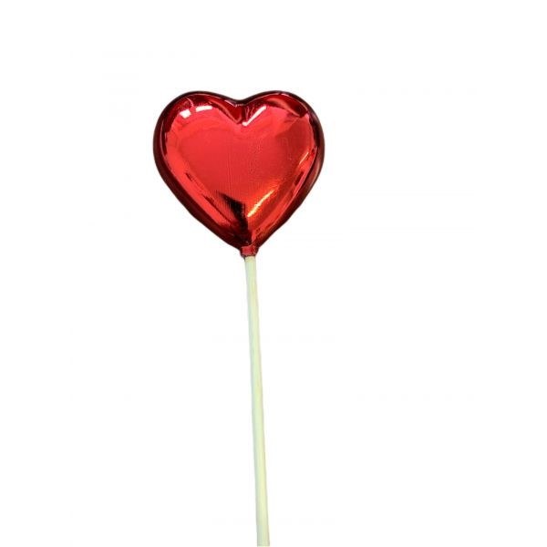 Florist Heart Bouquet Pick Shiney Red x 10