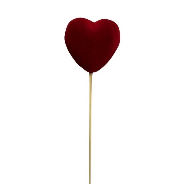 Florist Heart Bouquet Pick Velvet Red x 10
