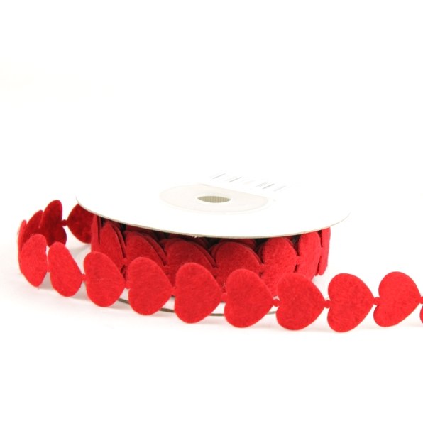 red heart fabric ribbon garland, 5m