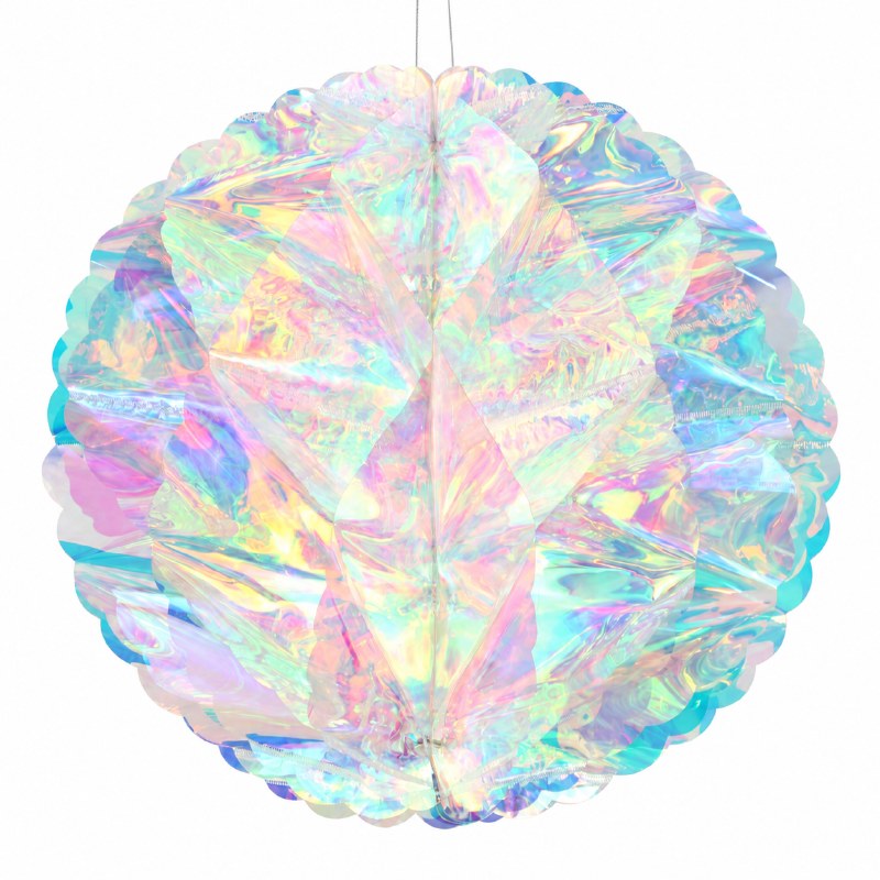 Honeycomb Iridescent foil Bauble 12"