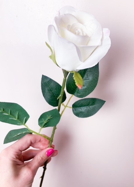 Picture of Artificial Single Stem Rose Ivory 55cm