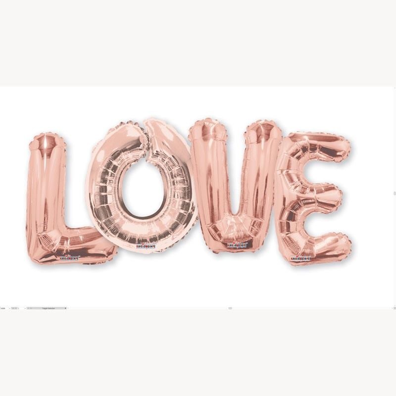 LOVE Balloon Rose Gold 14" Foil