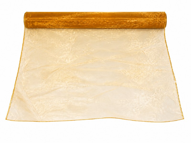 Gold organza fabirc 40cm(approx) x 10m