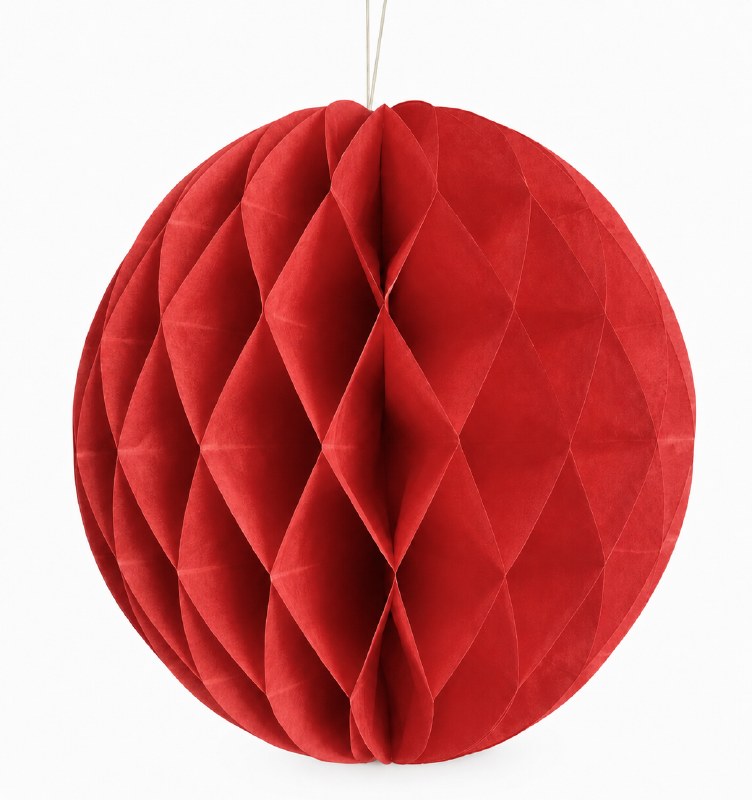 Paper Honeycomb Bauble 30cm Red