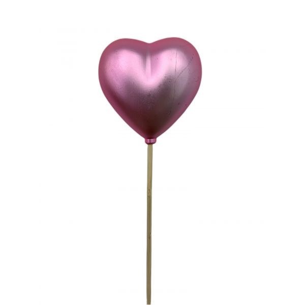 Florist Heart Bouquet Pick Matt Pink x 10