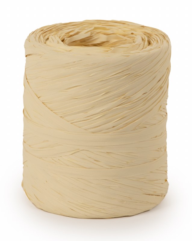 Poly raphia ribbon ivory 200m