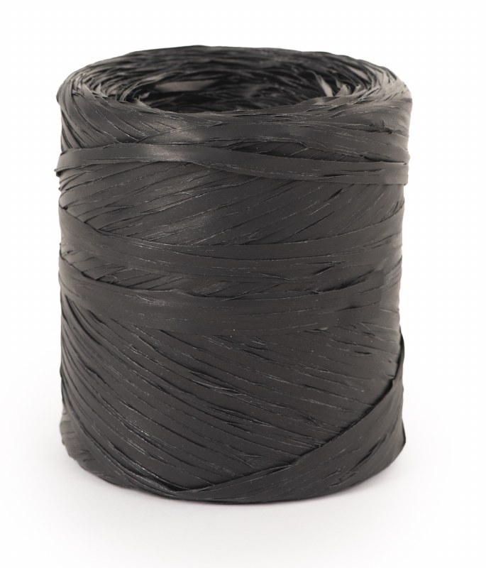 Poly raphia ribbon black 200m